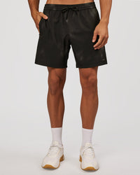 Man wearing Rep 7" Performance Short - Bitmap Blur Black | Model:Albert | Size:M | Thumbnail Index: 1