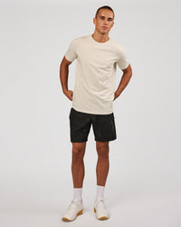 Man wearing Rep 7" Performance Short - Bitmap Blur Black | Model:Albert | Size:M | Thumbnail Index: 4