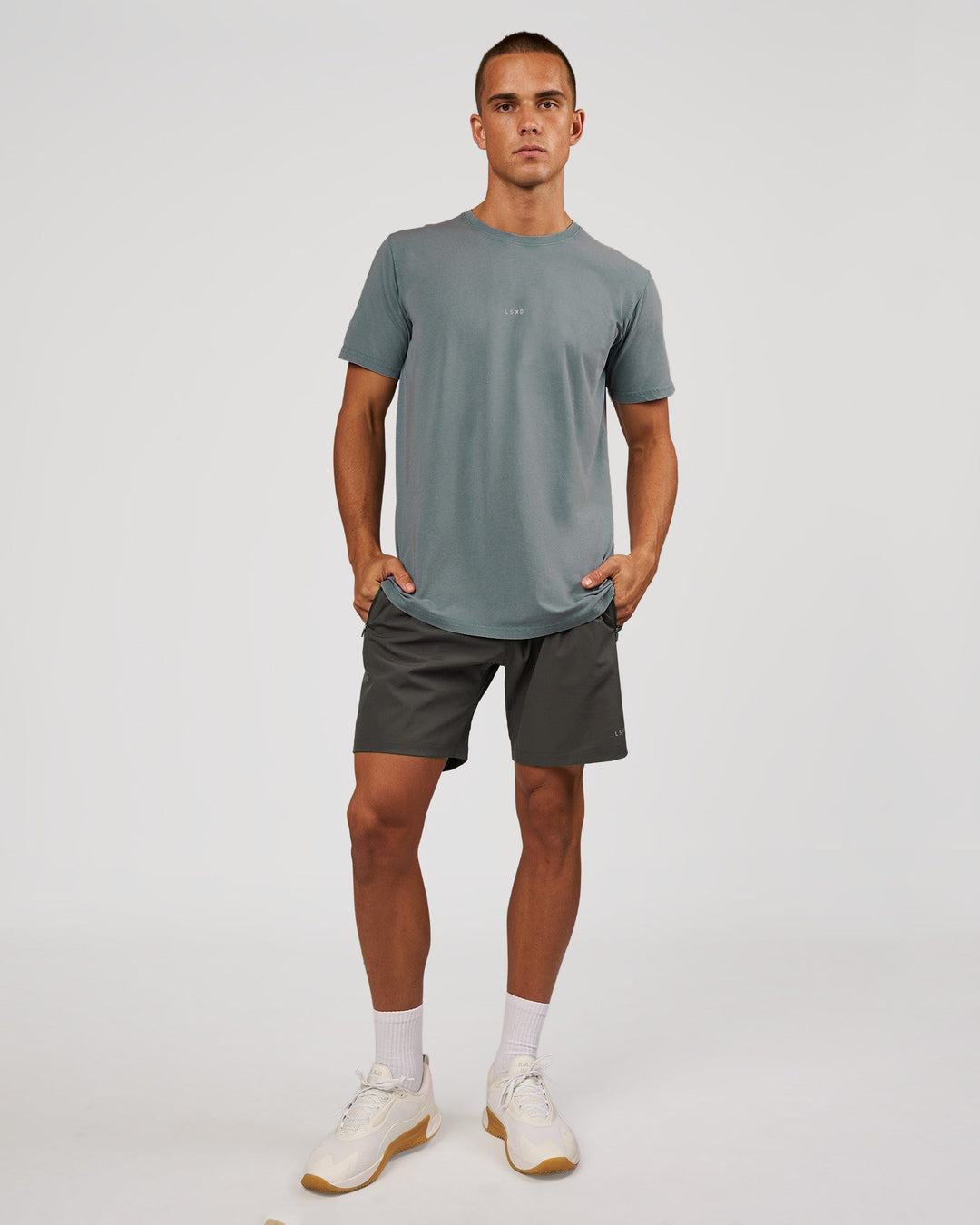Man wearing Rep 7" Performance Short - Dark Storm | Model:Albert | Size:M - view 4