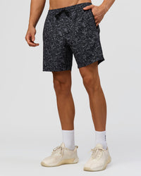 Man wearing Rep 7" Performance Short - Energy Print Black | Model:Albert | Size:M | Thumbnail Index: 2