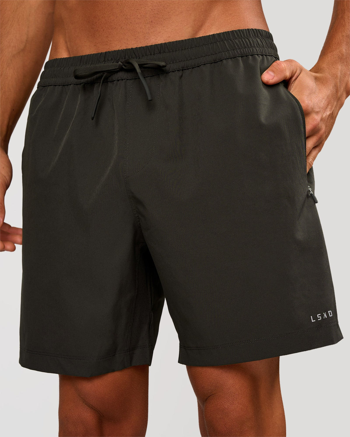 Man wearing Rep 7" Performance Short - Onyx | Model:Albert | Size:M