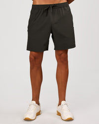 Man wearing Rep 7" Performance Short - Onyx | Model:Albert | Size:M | Thumbnail Index: 1