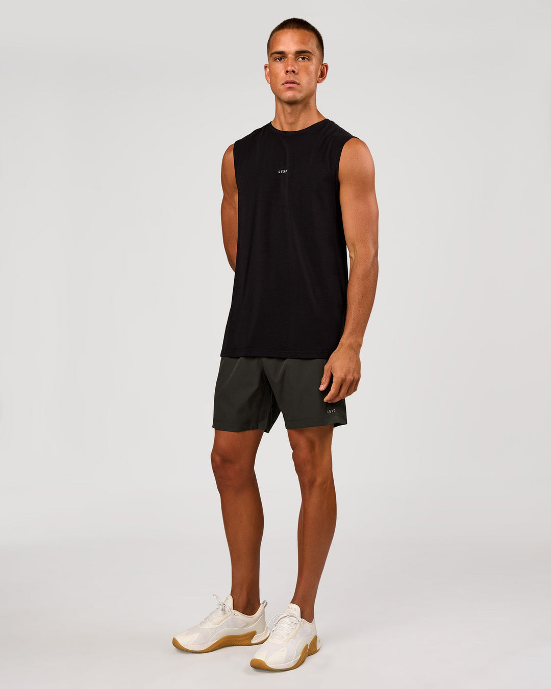 Man wearing Rep 7" Performance Short - Onyx | Model:Albert | Size:M - view 6