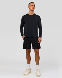 Man wearing Rep Training Long Sleeve  - Black | Model:Albert | Size:M