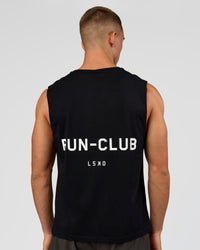 Man wearing Run Club FLXCotton Tank - Black-White | Model:Albert | Size:M