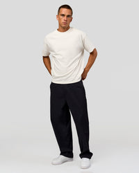 Man wearing Tonal Legacy Heavyweight Oversized Tee - Off White-Off White | Model:Albert | Size:M | Thumbnail Index: 11
