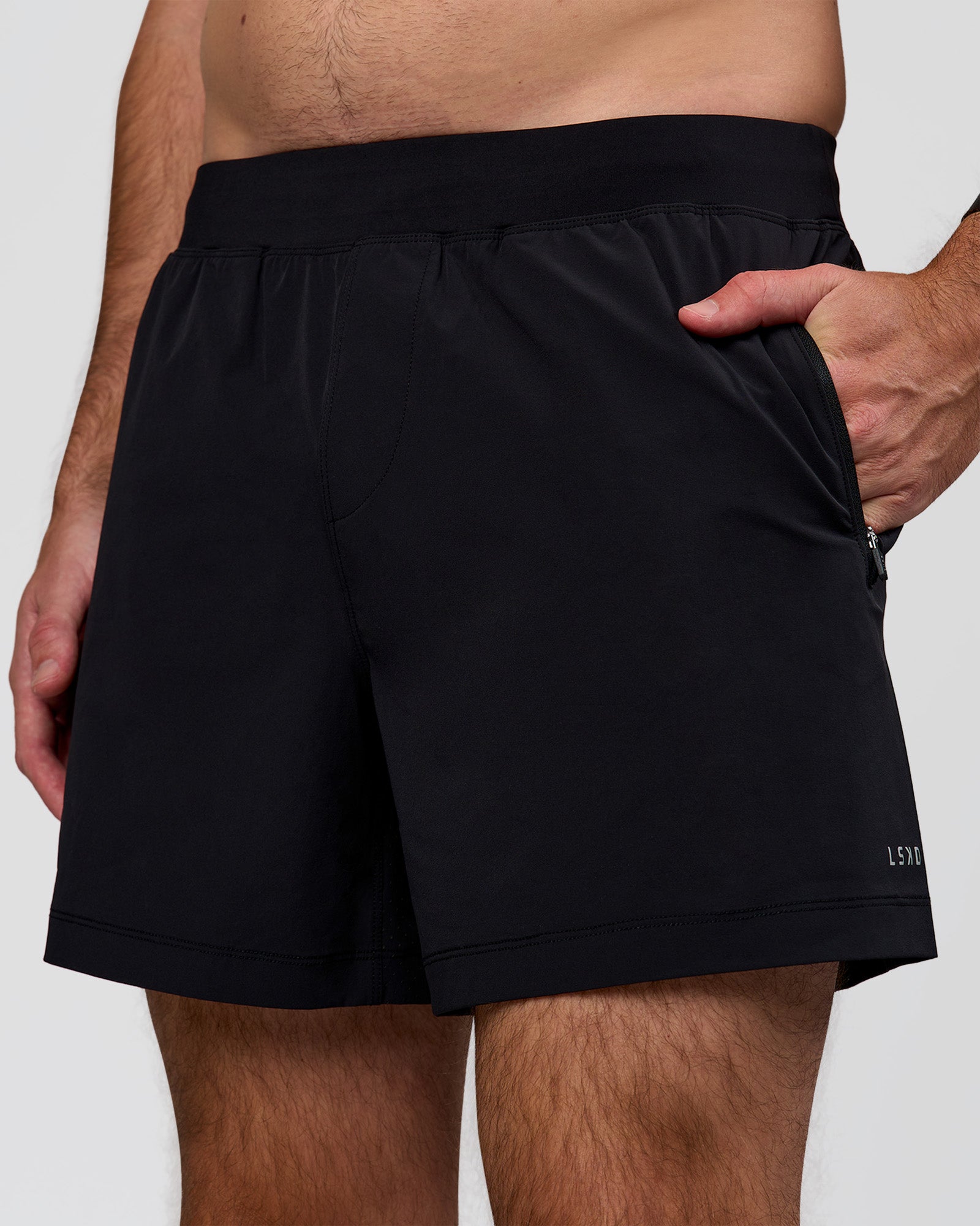 Man wearing Rep+ 5” Training Short - Black | Model:Alex | Size:M