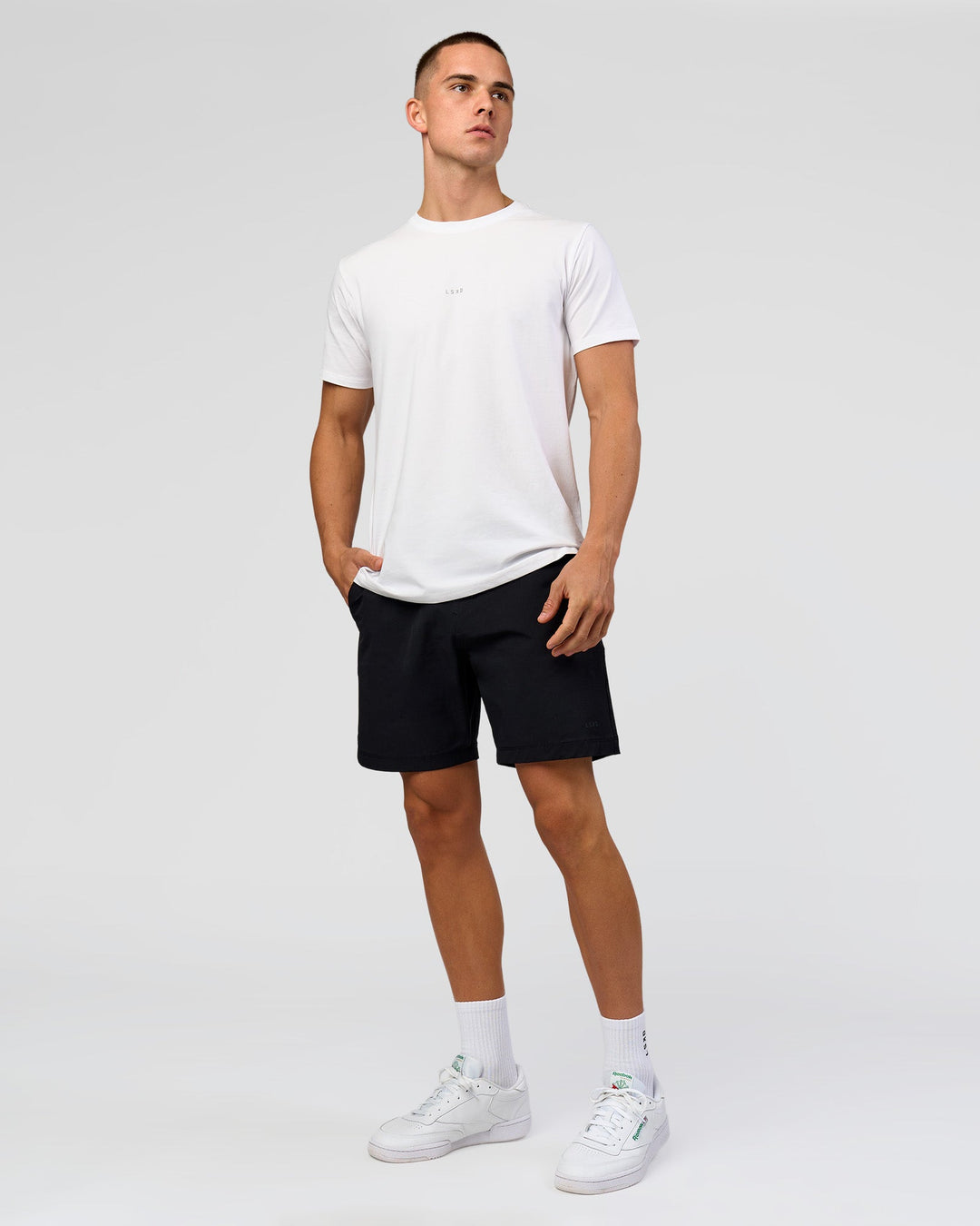 Man wearing Base FLXCotton Tee - White | Model:Base | Size:M - view 4