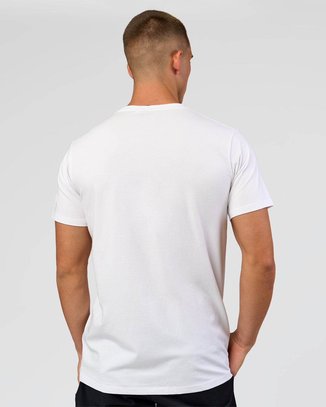 Man wearing Base FLXCotton Tee - White | Model:Base | Size:M - view 6