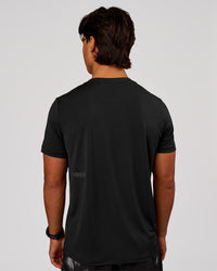 Man wearing Game Plan Rep Training Tee - Black-Onyx | Model:George | Size:M | Thumbnail Index: 4