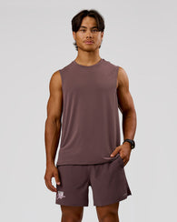 Man wearing Rep Muscle Training Tank - Cocoa Powder-Off White | Model:George | Size:M