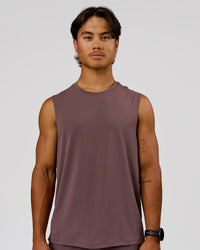 Man wearing Rep Muscle Training Tank - Cocoa Powder-Off White | Model:George | Size:M | Thumbnail Index: 4