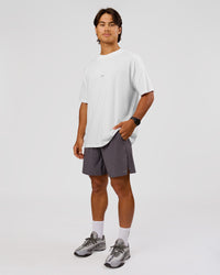 Man wearing VS26 1% Better FLXCotton Oversize Tee - White-Black | Model:George | Size:M | Thumbnail Index: 13
