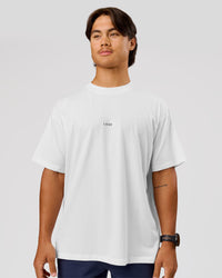 Man wearing VS26 Journey FLXCotton Oversize Tee - White-Black | Model:George | Size:M | Thumbnail Index: 4