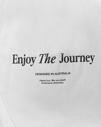 Man wearing VS26 Journey FLXCotton Oversize Tee - White-Black | Model:George | Size:M | Thumbnail Index: 14