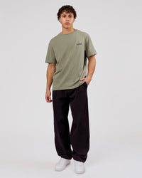 Man wearing Blended FLXCotton Oversize Tee  - Fog | Model:Leandro | Size:M | Thumbnail Index: 11