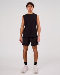Man wearing Cadence MicroMotion Muscle Tank - Black | Model:Leandro | Size:M | Thumbnail Index: 2