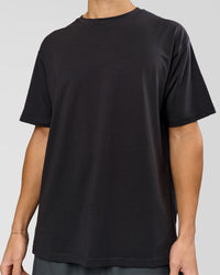 Man wearing Benchmark FLXCotton Oversized Tee - Onyx-Yellow Fizz | Model:Leandro | Size:M | Thumbnail Index: 12