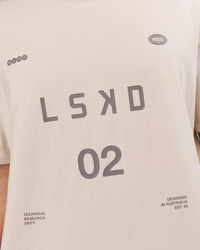Man wearing Game Plan Heavyweight FLXCotton Oversized Tee - Vanilla Bean | Model:Leandro | Size:M | Thumbnail Index: 9