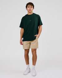 Man wearing VS26 MFBS FLXCotton Oversize Tee - Midnight Green-Pink Rose | Model:Leandro | Size:M | Thumbnail Index: 11