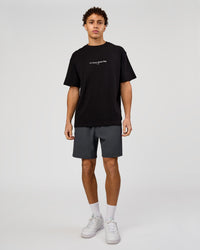 Man wearing VS6 1% Better FLXCotton Oversize Tee - Black | Model:Leandro | Size:M | Thumbnail Index: 6
