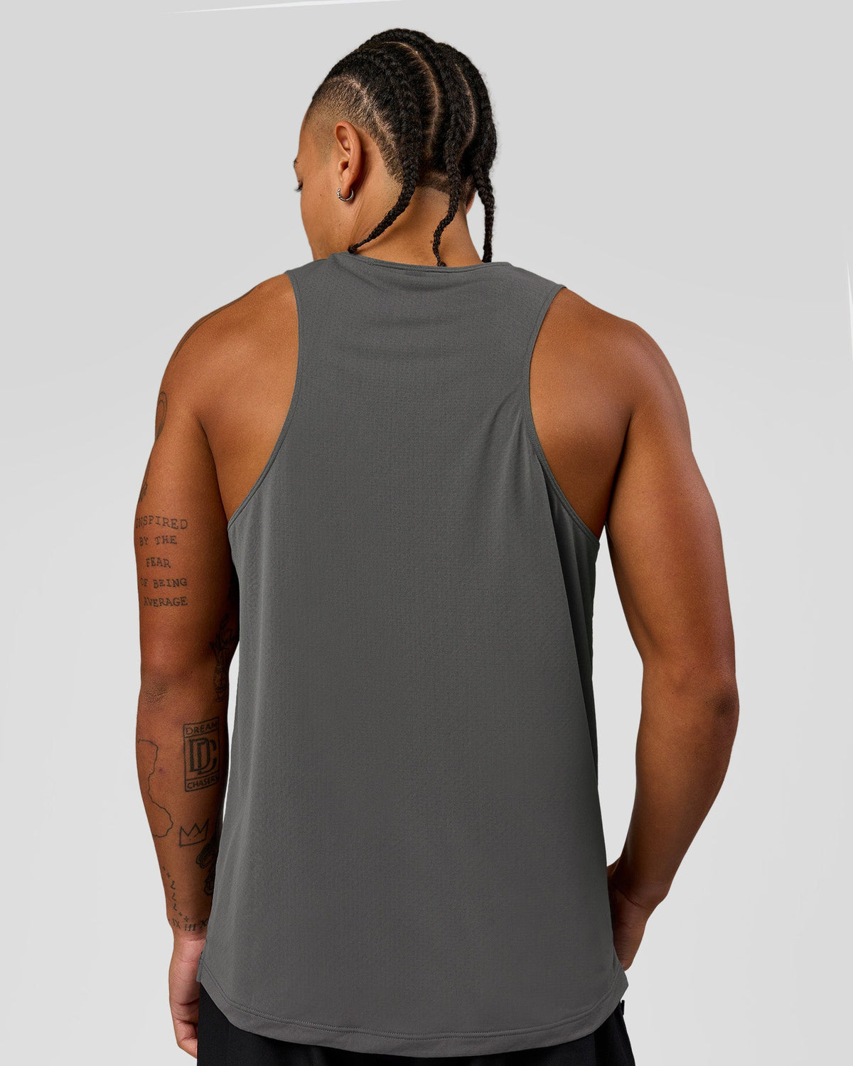 Man wearing Rep Training Tank - Dark Storm | Model:Malebo | Size:M