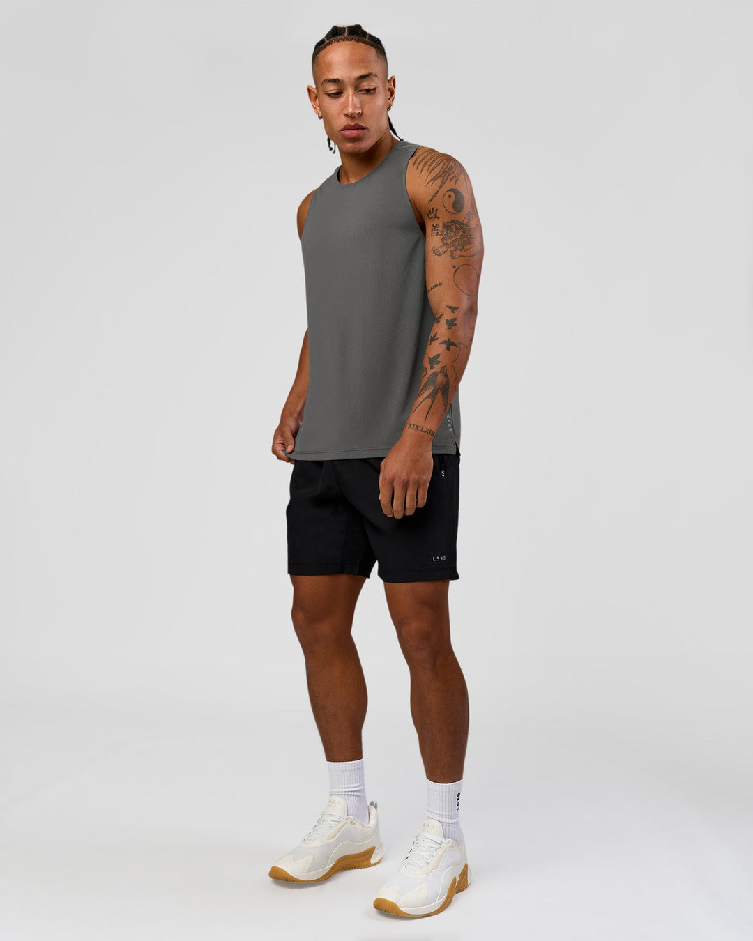 Man wearing Rep Training Tank - Dark Storm | Model:Malebo | Size:M - view 6