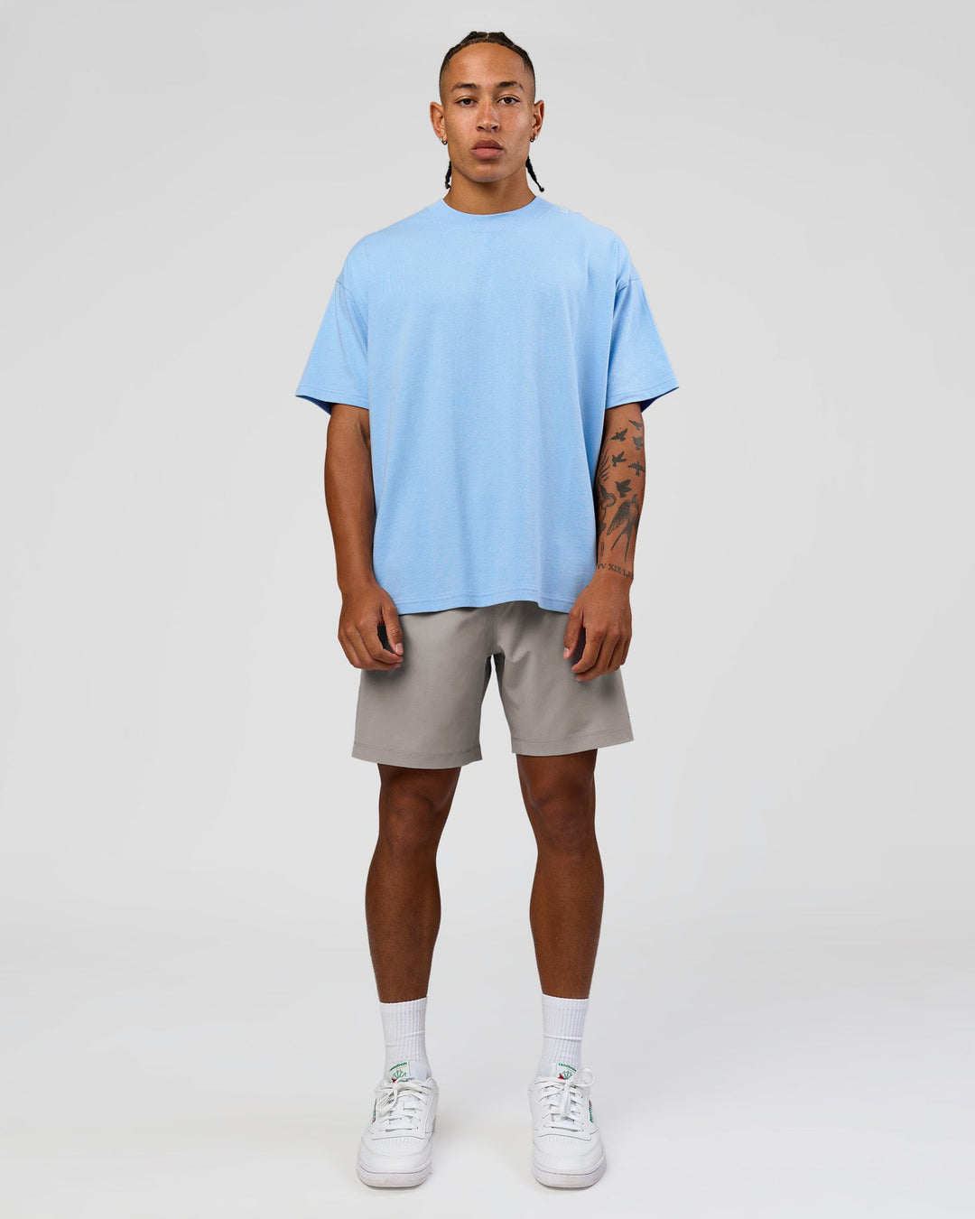 Man wearing Strong is Beautiful Heavyweight Oversized Tee - Open Air | Model:Malebo | Size:M - view 15