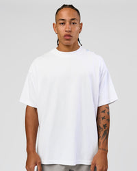 Man wearing Strong is Beautiful Heavyweight Oversized Tee - White | Model:Malebo | Size:M | Thumbnail Index: 4