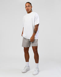 Man wearing Strong is Beautiful Heavyweight Oversized Tee - White | Model:Malebo | Size:M | Thumbnail Index: 8