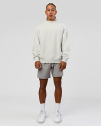 Man wearing Strong is Beautiful Oversized Sweater - Silver Marl | Model:Malebo | Size:M | Thumbnail Index: 4