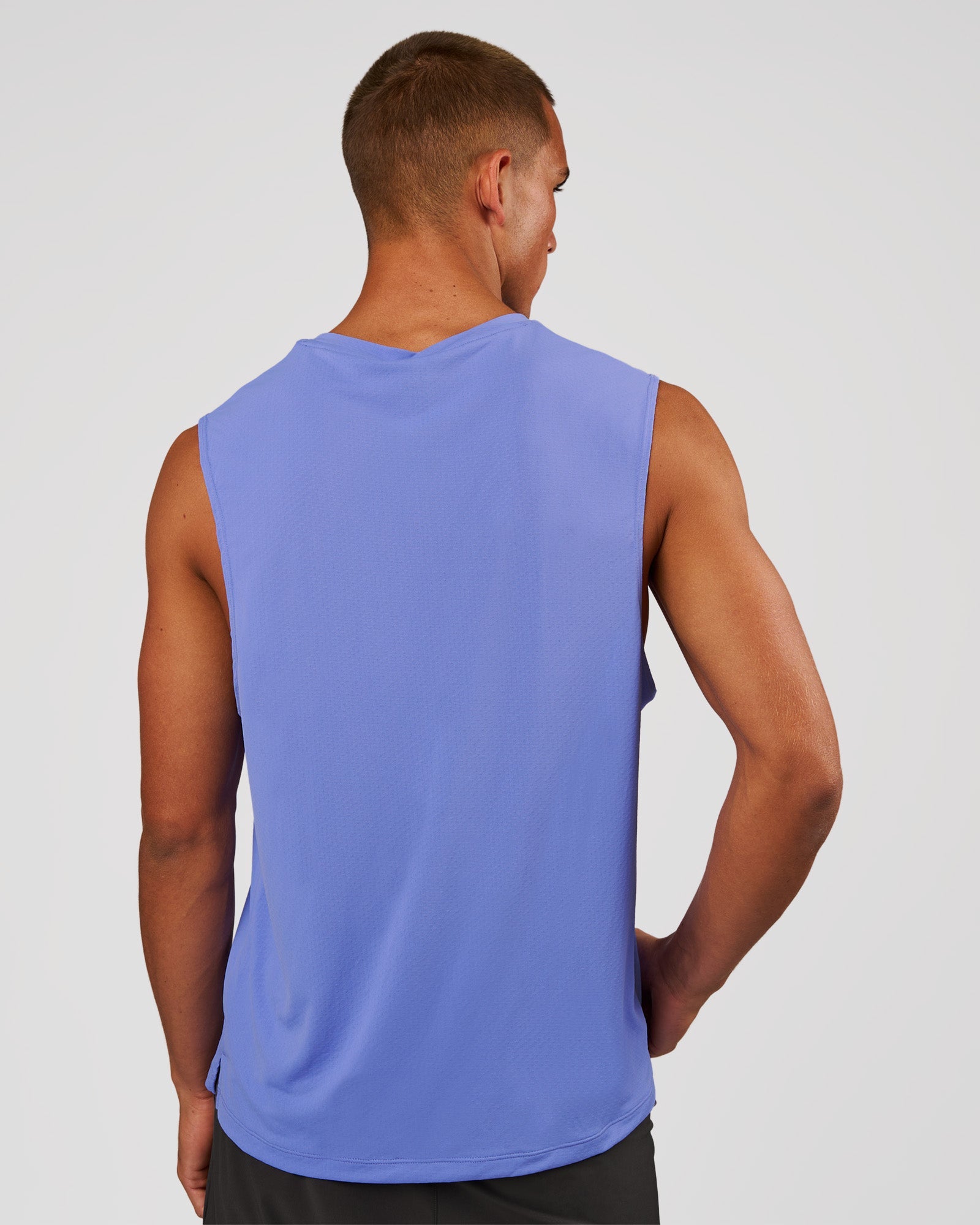 Man wearing Rep Muscle Training Tank - Bluebell | Model:Rep | Size:M