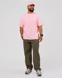 Man wearing VS6 1% Better Fathers Day FLXCotton Oversized Tee - Marshmallow | Model:Jordan | Size:XL | Thumbnail Index: 4