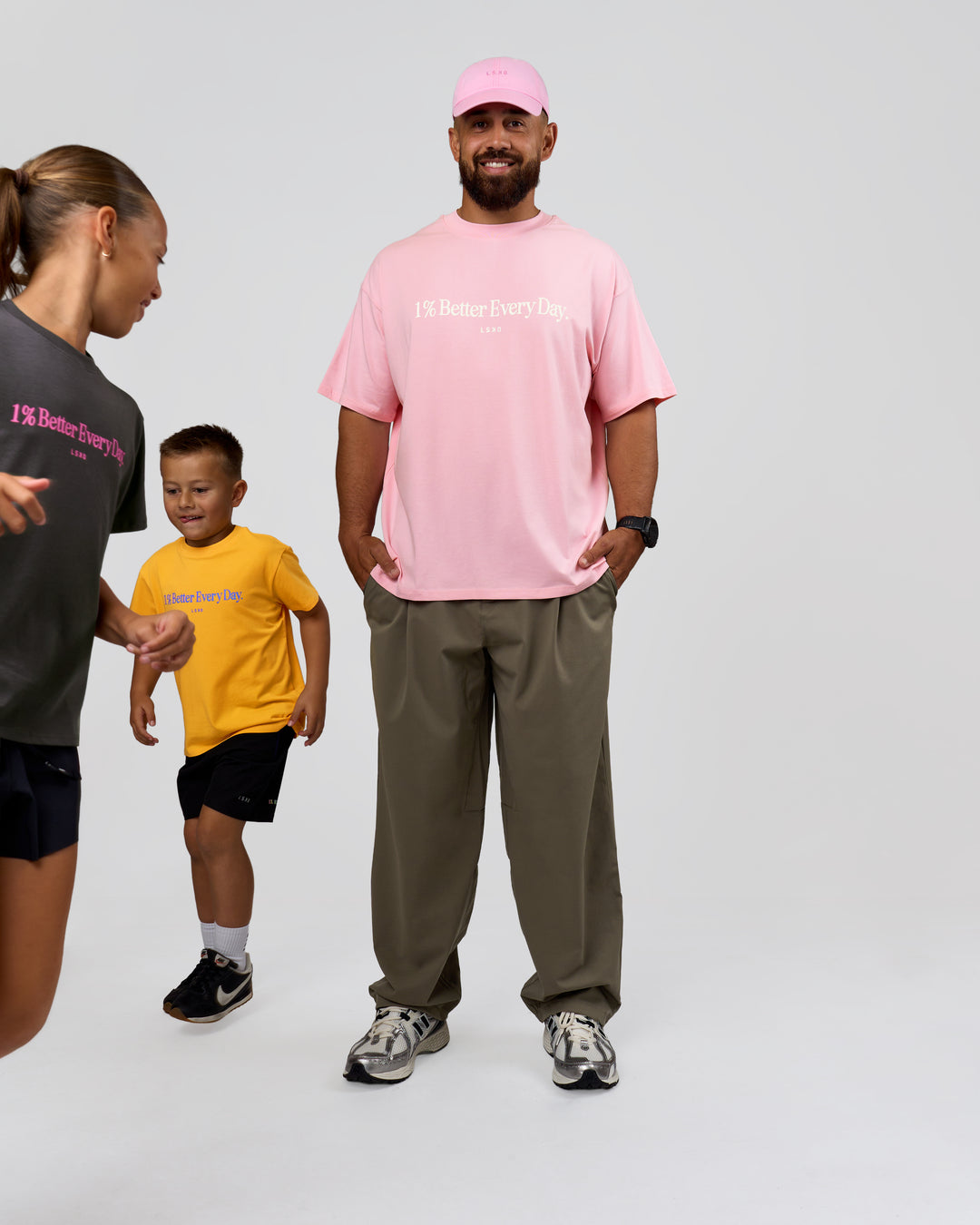 Man wearing VS6 1% Better Fathers Day FLXCotton Oversized Tee - Marshmallow | Model:Jordan | Size:XL - view 11