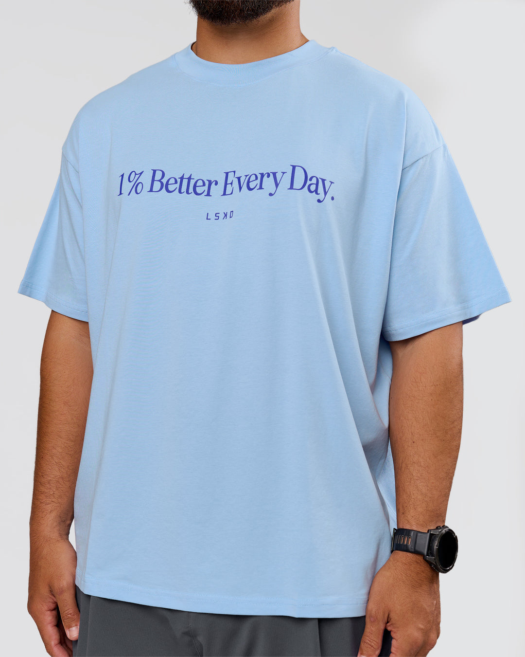 Man wearing VS6 1% Better Fathers Day FLXCotton Oversized Tee - Open Air | Model:Jordan | Size:XL - view 5