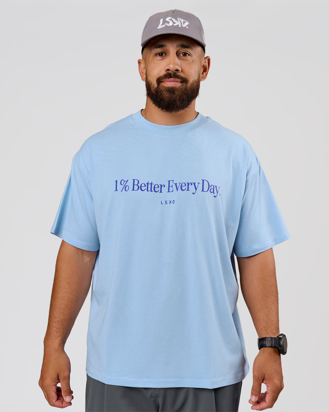 Man wearing VS6 1% Better Fathers Day FLXCotton Oversized Tee - Open Air | Model:Jordan | Size:XL - view 14
