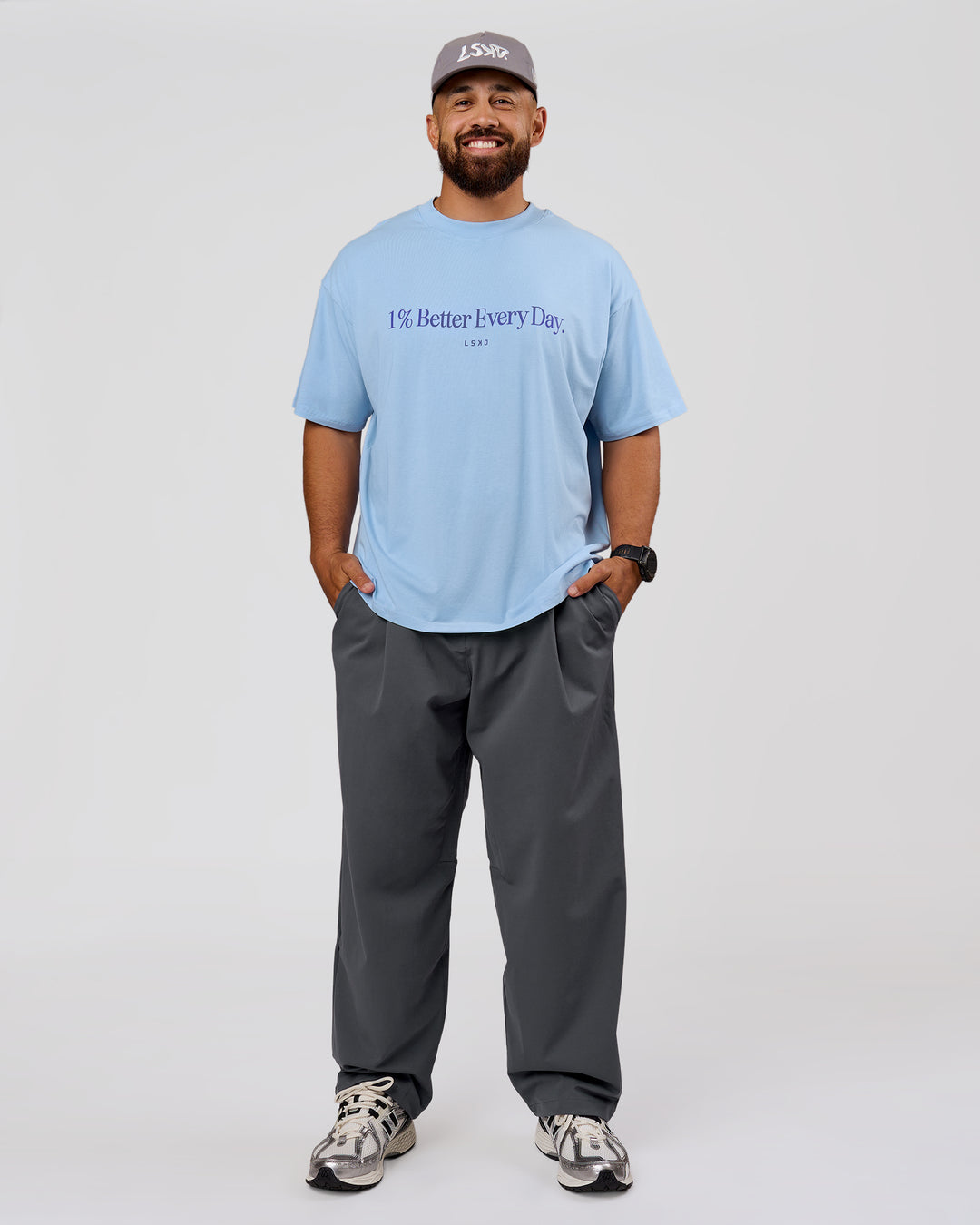 Man wearing VS6 1% Better Fathers Day FLXCotton Oversized Tee - Open Air | Model:Jordan | Size:XL - view 16