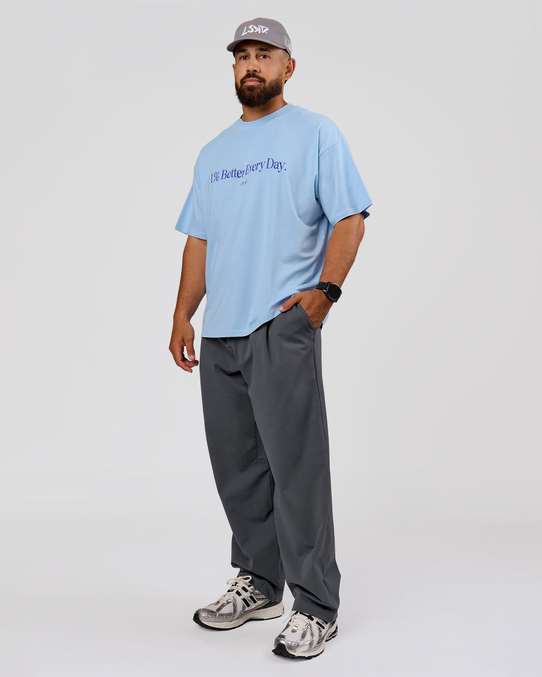 Man wearing VS6 1% Better Fathers Day FLXCotton Oversized Tee - Open Air | Model:Jordan | Size:XL - view 18