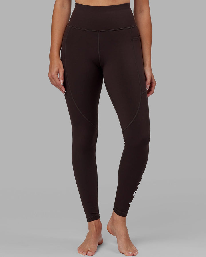 Woman wearing Rep Full Length Tight - Dark Walnut
