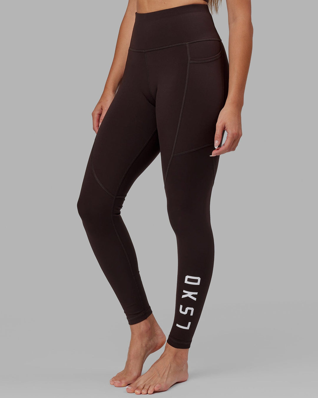 Woman wearing Rep Full Length Tight - Dark Walnut