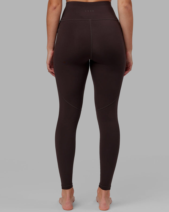 Woman wearing Rep Full Length Tight - Dark Walnut
