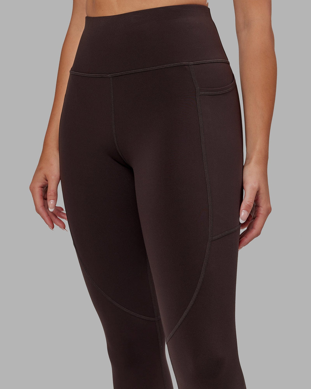 Woman wearing Rep Full Length Tight - Dark Walnut