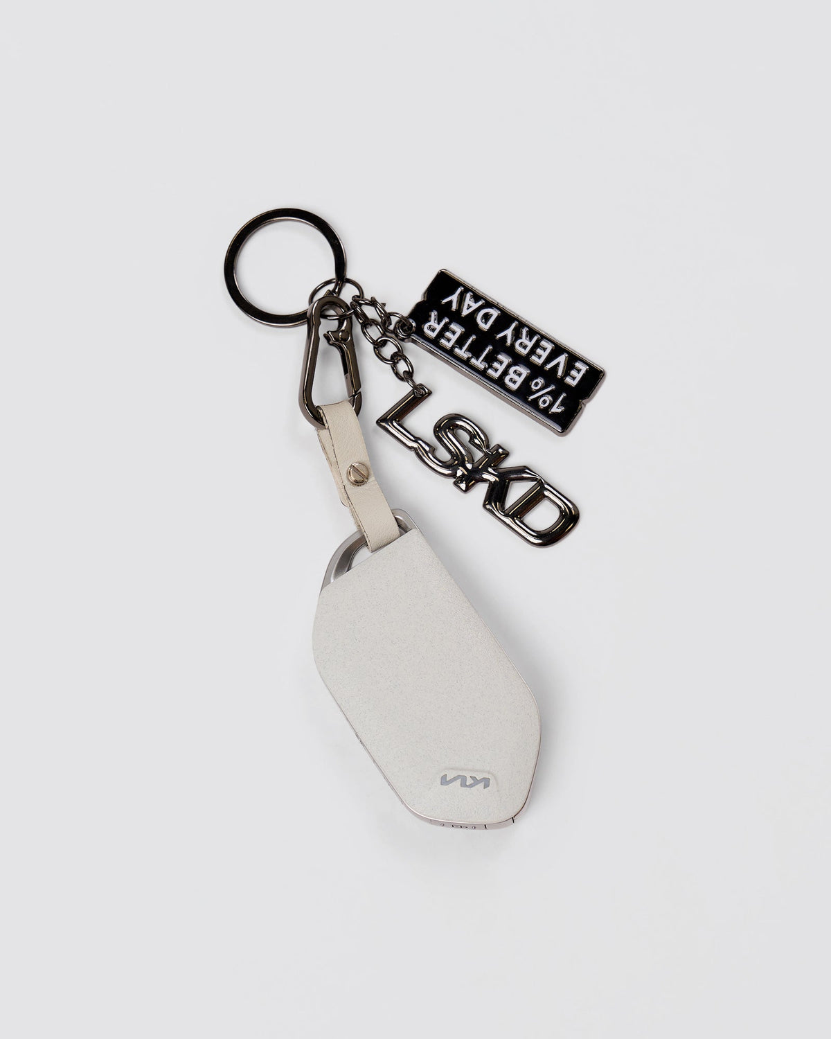 Studio image of 1% Better Key Ring - Black-Gun Metal - view 2