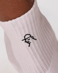Studio image of Andrew J. Steel x LSKD 3 pack Quarter Socks - White-Black | Thumbnail Index: 2