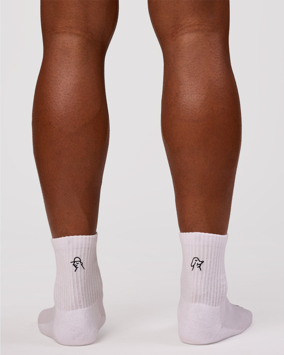 Studio image of Andrew J. Steel x LSKD 3 pack Quarter Socks - White-Black - view 4