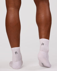 Studio image of Andrew J. Steel x LSKD 3 pack Quarter Socks - White-Black | Thumbnail Index: 4