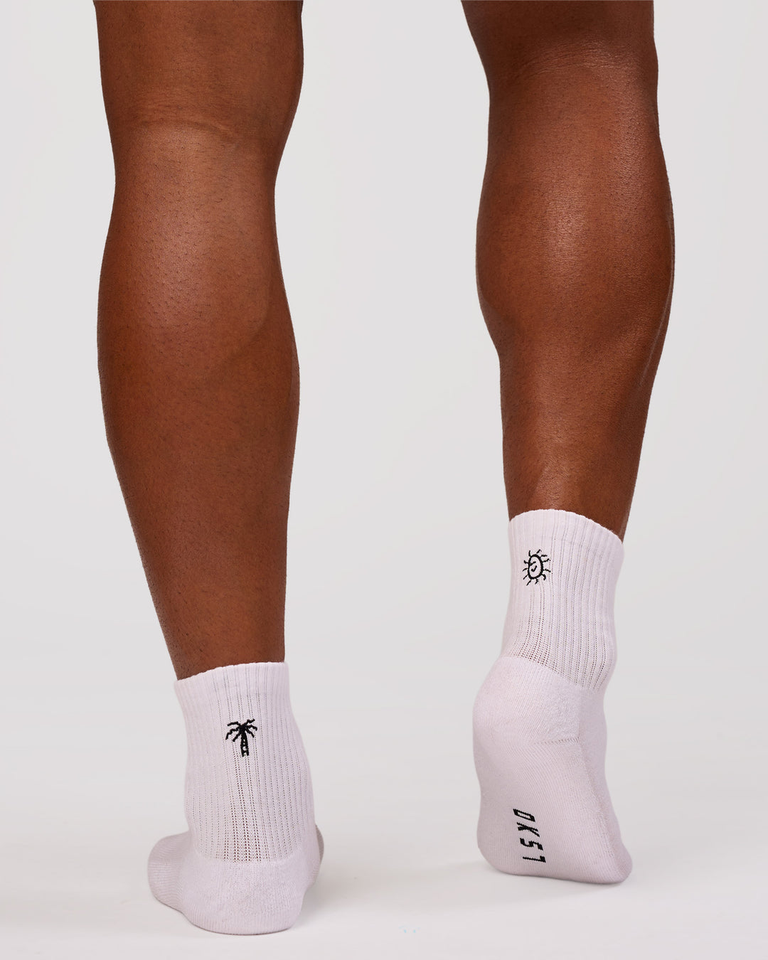 Studio image of Andrew J. Steel x LSKD 3 pack Quarter Socks - White-Black - view 8