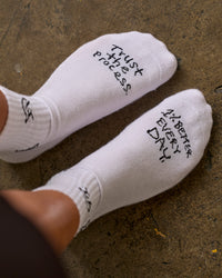 Studio image of Andrew J. Steel x LSKD 3 pack Quarter Socks - White-Black | Thumbnail Index: 11