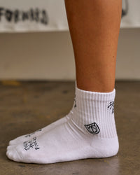 Studio image of Andrew J. Steel x LSKD 3 pack Quarter Socks - White-Black | Thumbnail Index: 14