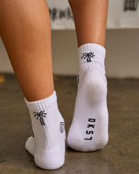 Studio image of Andrew J. Steel x LSKD 3 pack Quarter Socks - White-Black | Thumbnail Index: 15